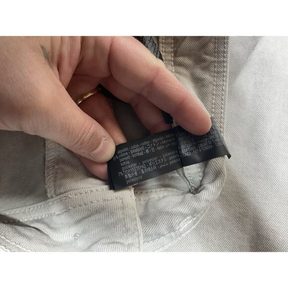 Zara The Marine Straight Jeans Womens 8 Gray High Rise Wide Leg Raw Hem Denim - Picture 6 of 11